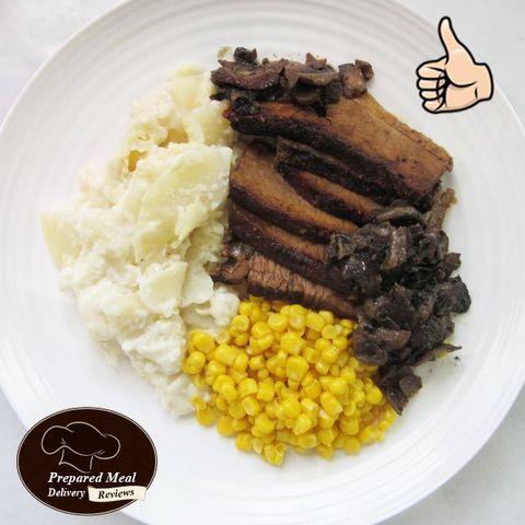 Beef Brisket with Scalloped Potatoes, Corn, and Sauteed Mushrooms - $12