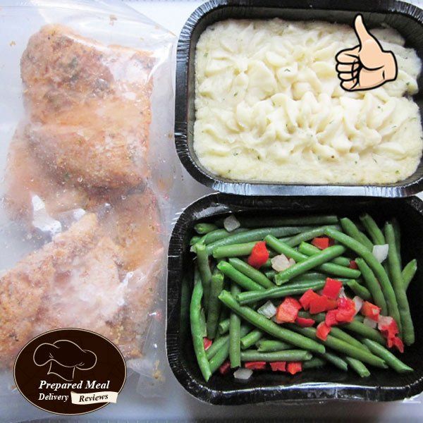 Send A Meal Breaded Chicken Cutlet with Mashed Potatoes and String Beans