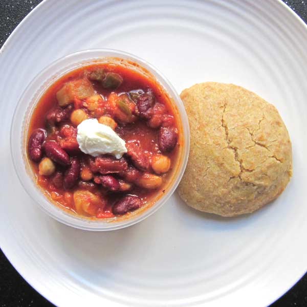 Chugwater Chili with a Drop Biscuit and Sour Cream