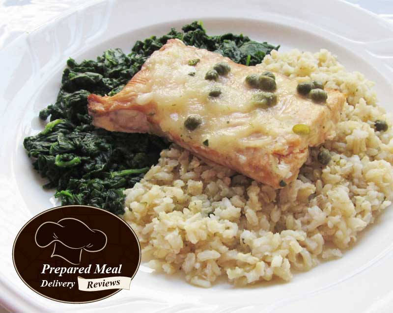 Salmon with Risotto and Seasoned Spinach