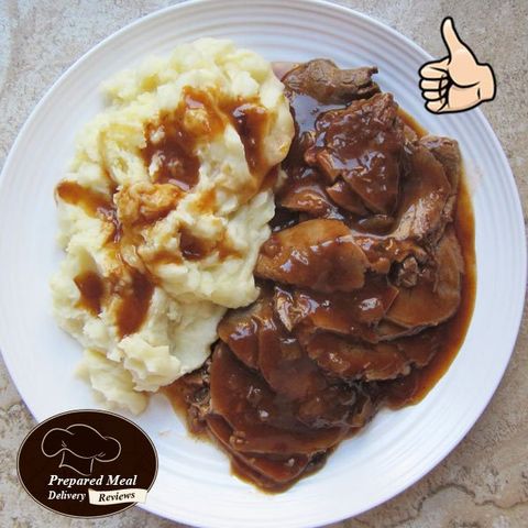 Schwans Review Sliced Beef with Mashed Potatoes - $16