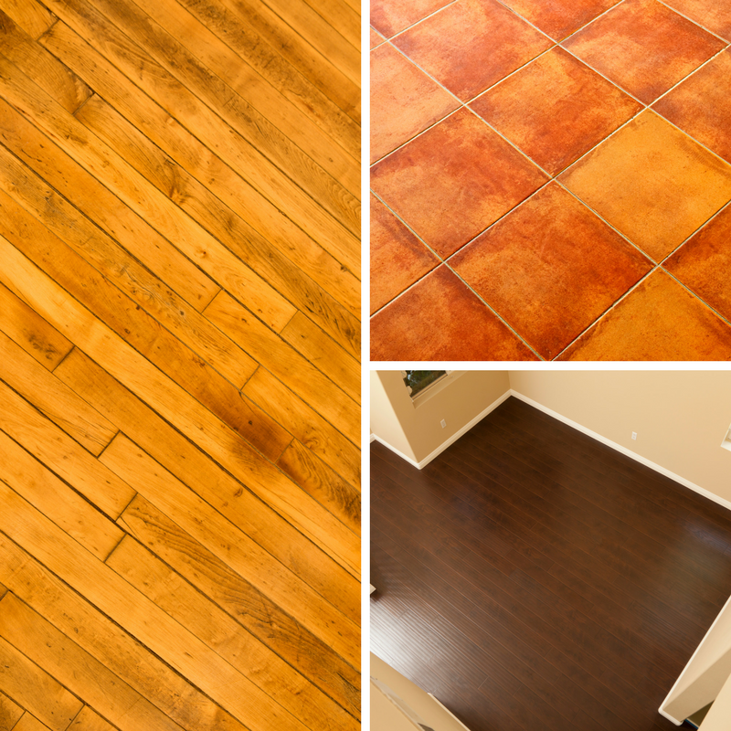 hardwood flooring, tile, and laminate