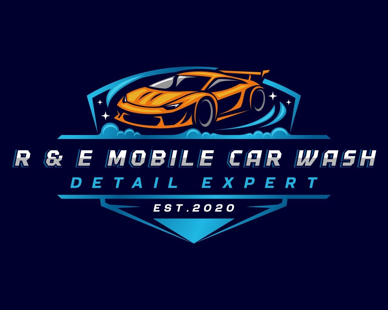 New R & E Mobile Car Wash logo.