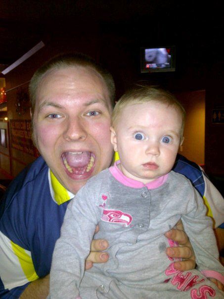 Restaurant - Man and a Baby Posing for Picture in Everett, WA