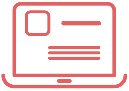 Pink laptop with a webpage displayed.