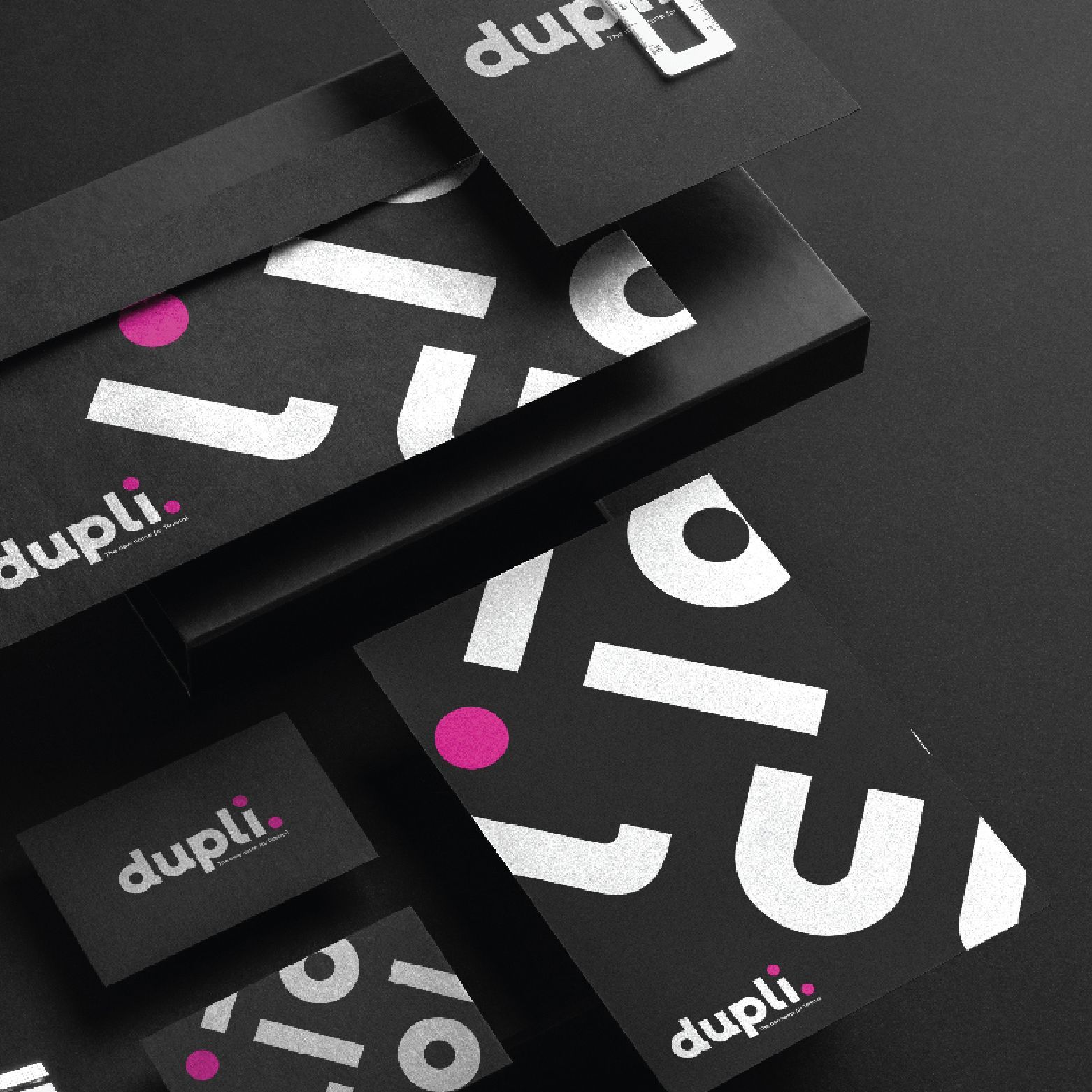 Black stationery with