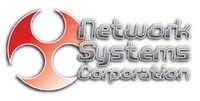 Logo for Network Systems Corporation: red and orange emblem with stylized text.