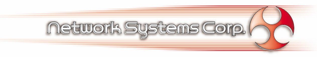 Network Systems Corp logo with text and a red and white sphere.