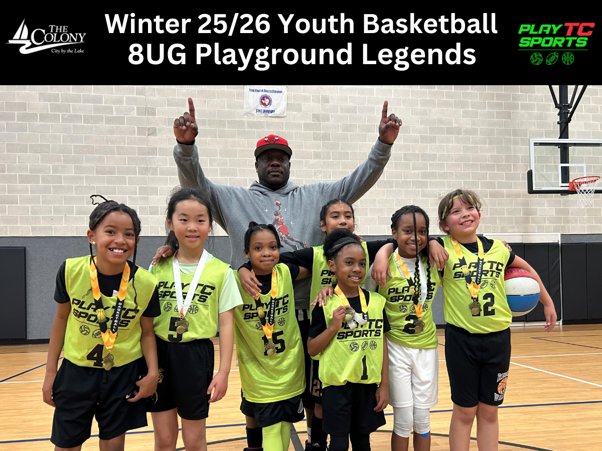 Girls youth basketball team posing with their medals