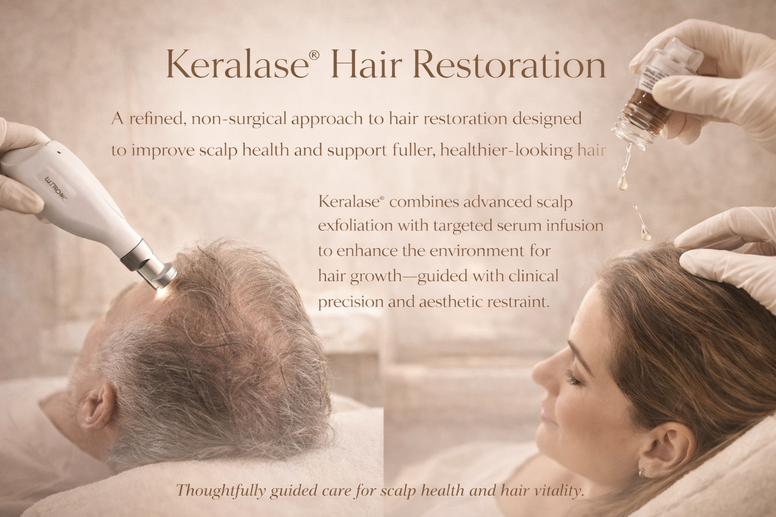Keralase® non-surgical hair restoration treatment for thinning hair at Mirelle Institute for Anti-Aging Medicine in Manasquan, New Jersey.