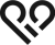 A black and white logo of a heart with two lines coming out of it.
