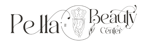 Ein schwarz-weißes Logo für das Pella Beauty Center