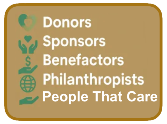 A sign that says donors sponsors beneficiaries philanthropists people that care