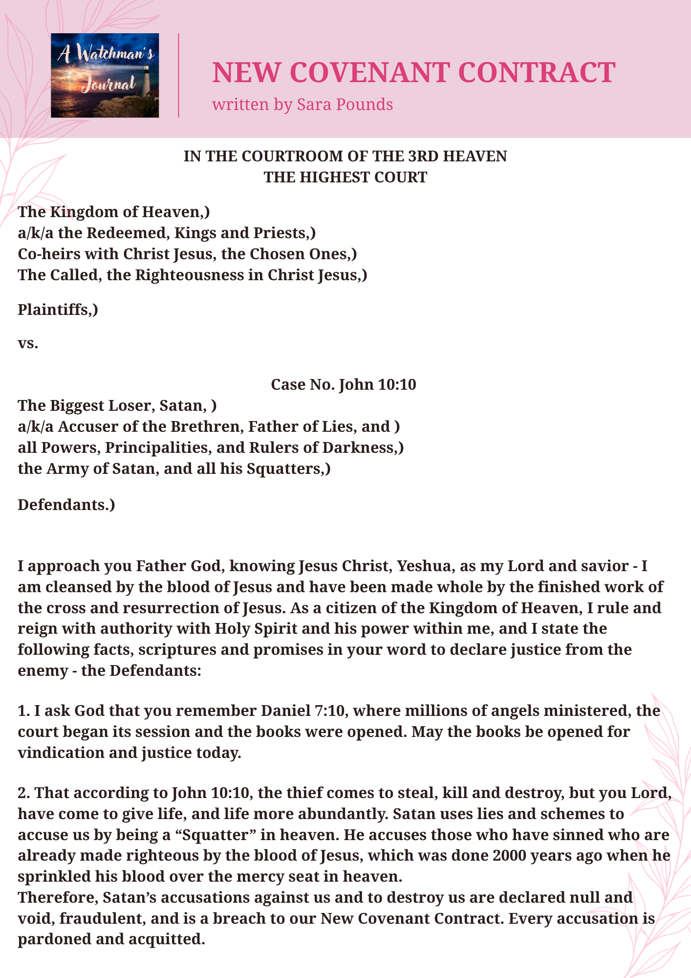 New Covenant Contract