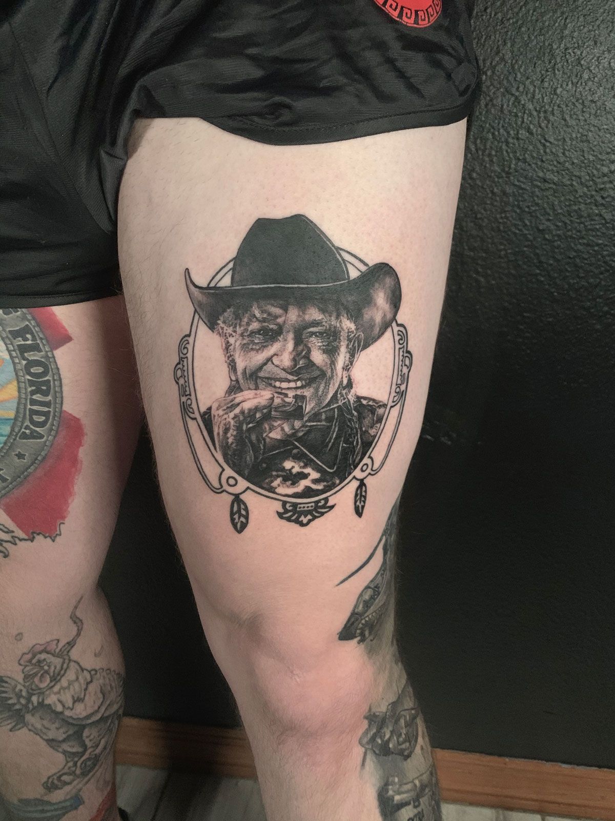 man tattoo, illustrative tattoo