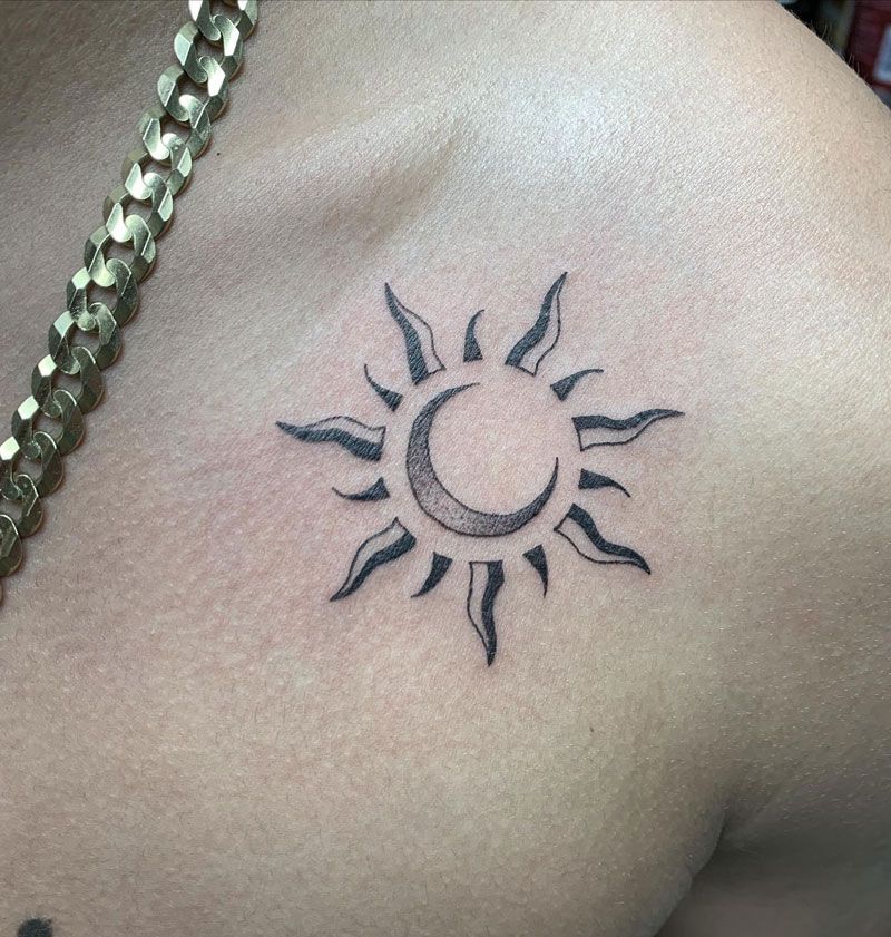 sun and moon tattoo