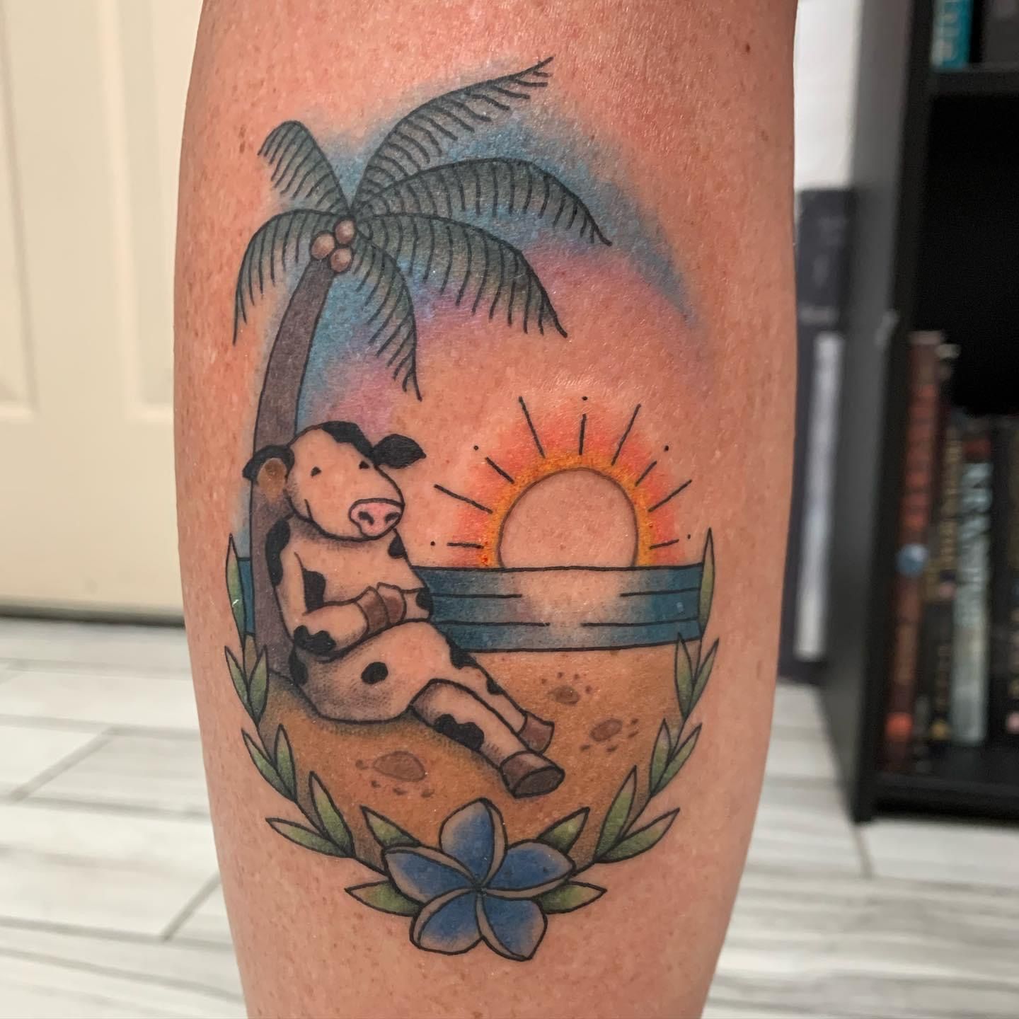 Cow tattoo and tattoo artist in Bradenton FL