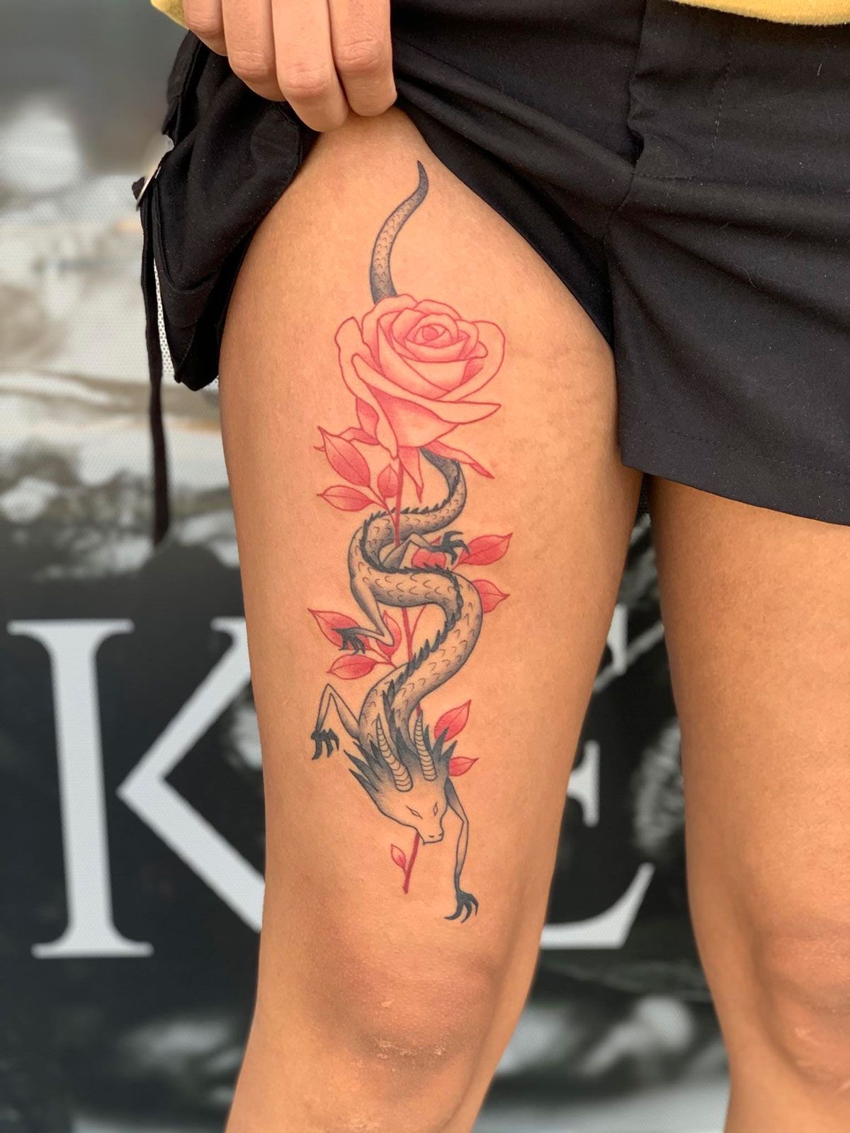 dragon tattoo and illustrative tattoo