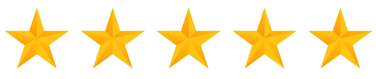 Five gold stars in a row.