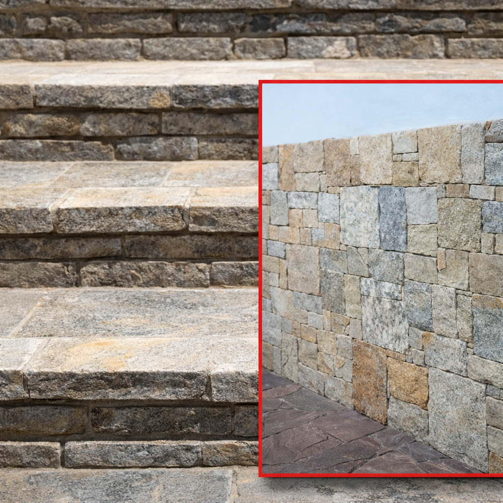 pavimento piano a spacco coste tranciate