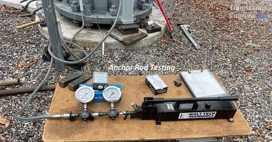 Equipment used to do Anchor Rod Pull-out Testing