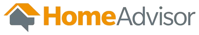 HomeAdvisor logo with an orange house icon and orange text