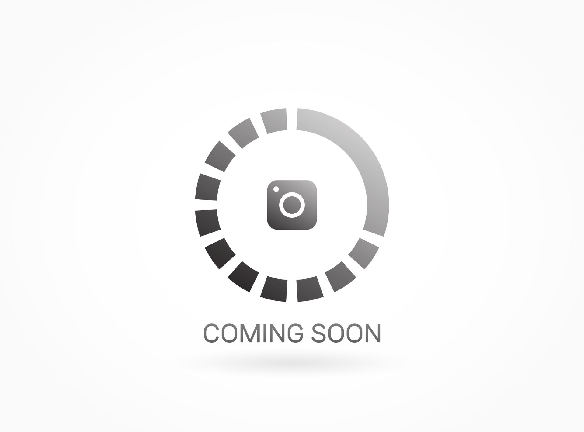 Loading graphic with a camera icon inside a circle,