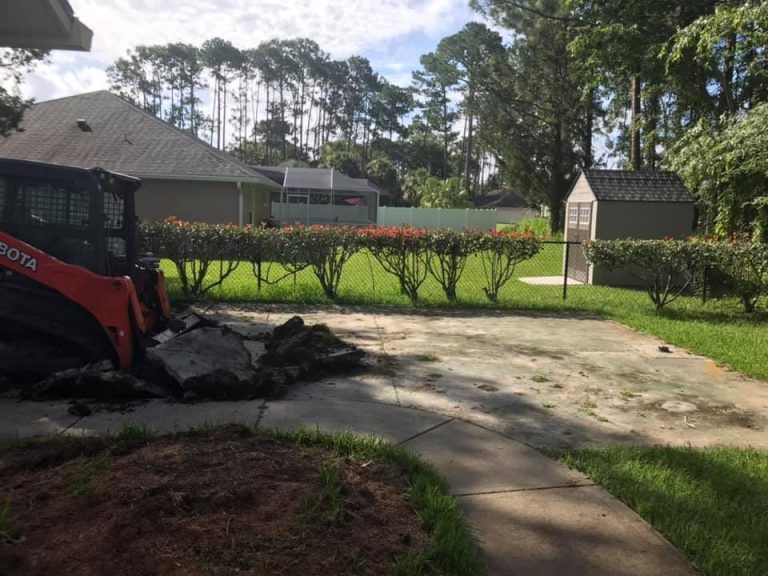 Patio being demolished
