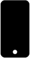 A black silhouette of a rectangular smartphone with a circular home button at the bottom center.