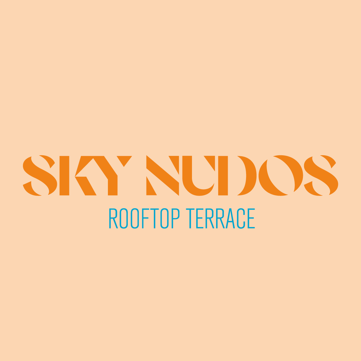 A logo for sky nudos rooftop terrace