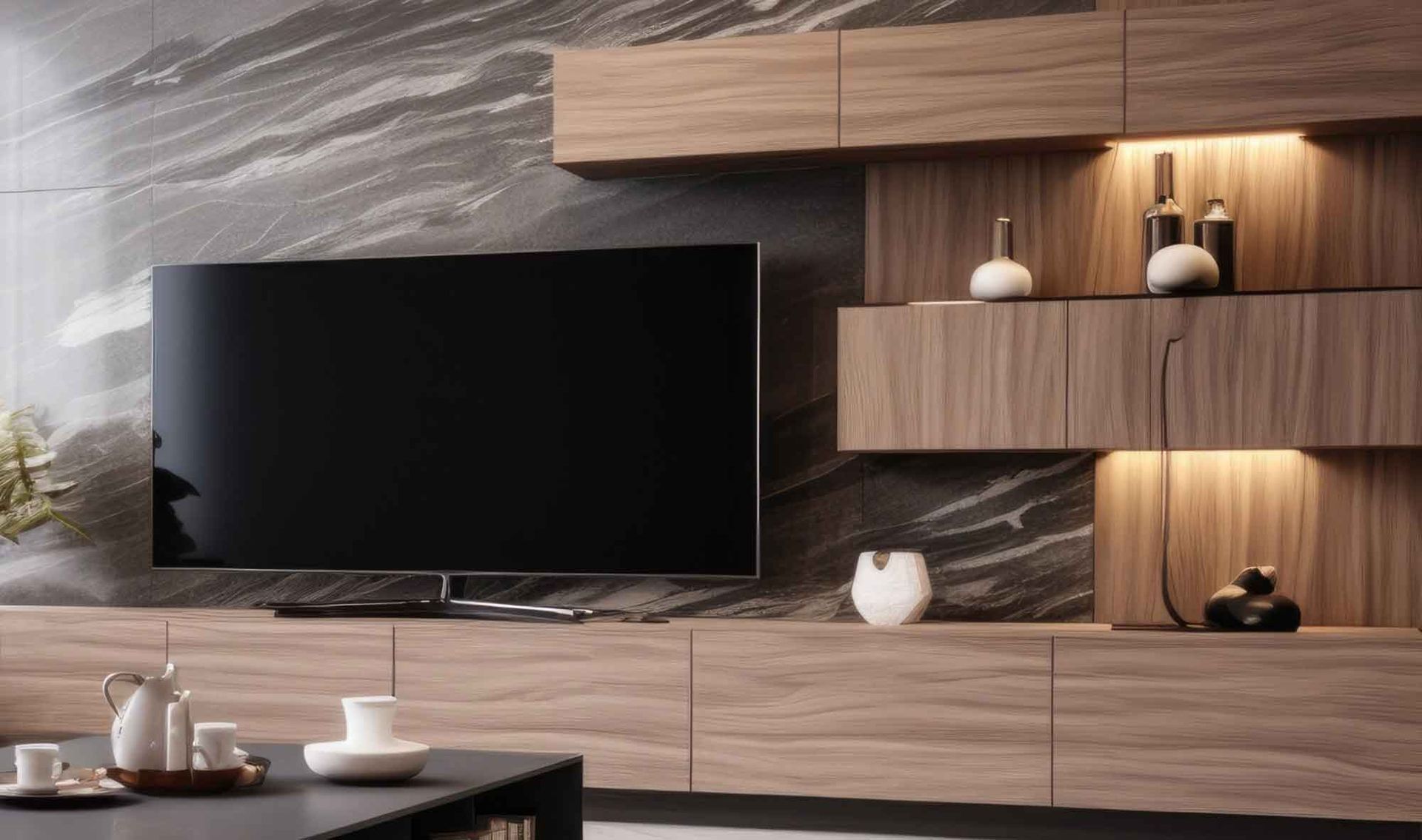 A flat screen tv is sitting on a wooden entertainment center in a living room.