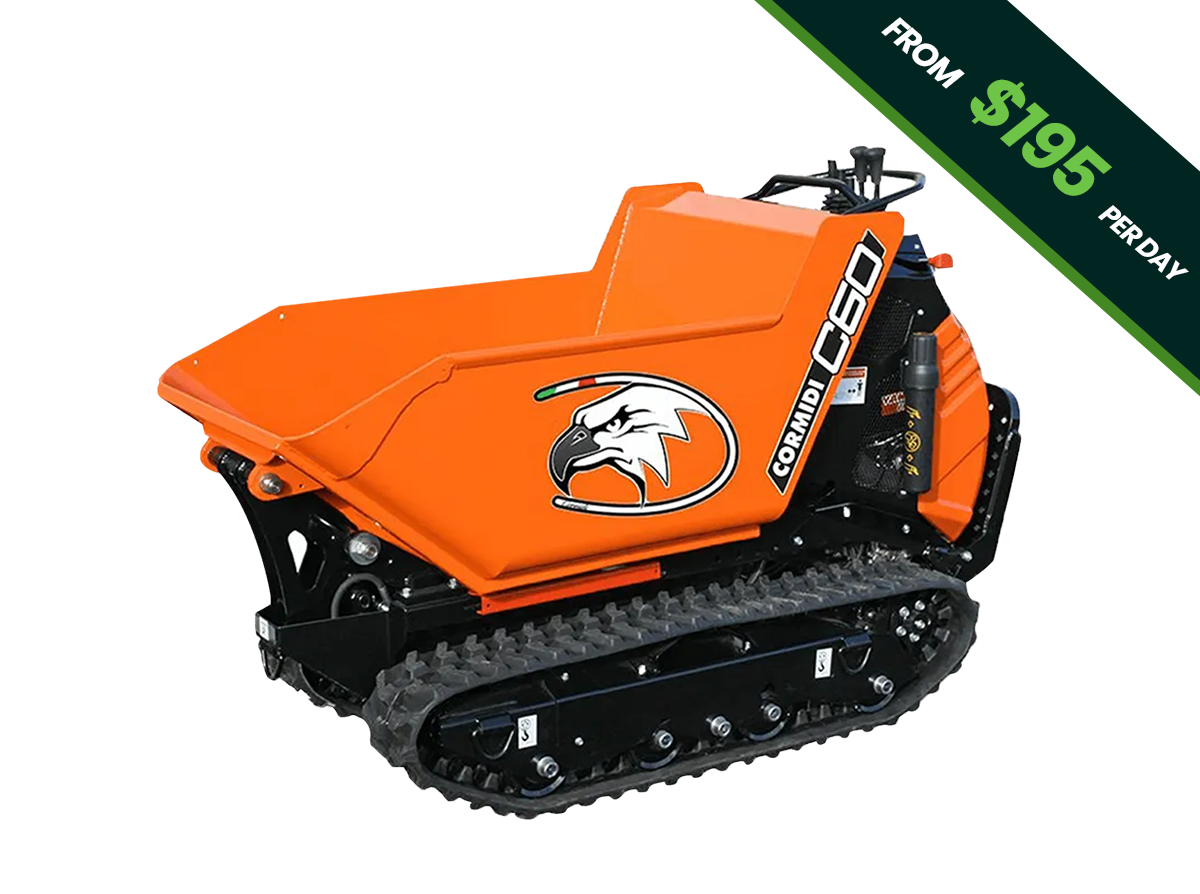 an orange dumper from JayJay Hire