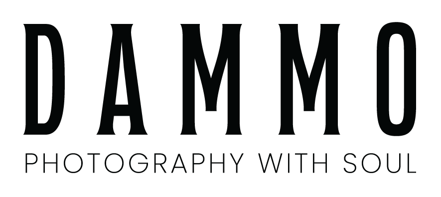 Dammo Photography logo in white