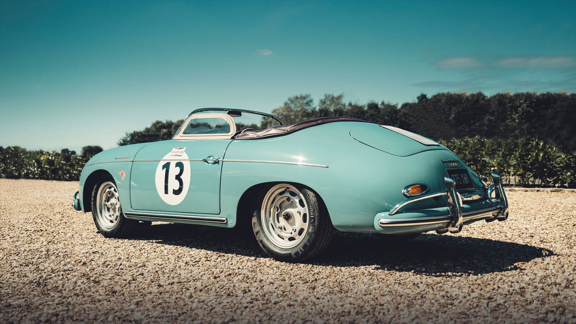 A blue Porsche 356 shot by Dammo Photography