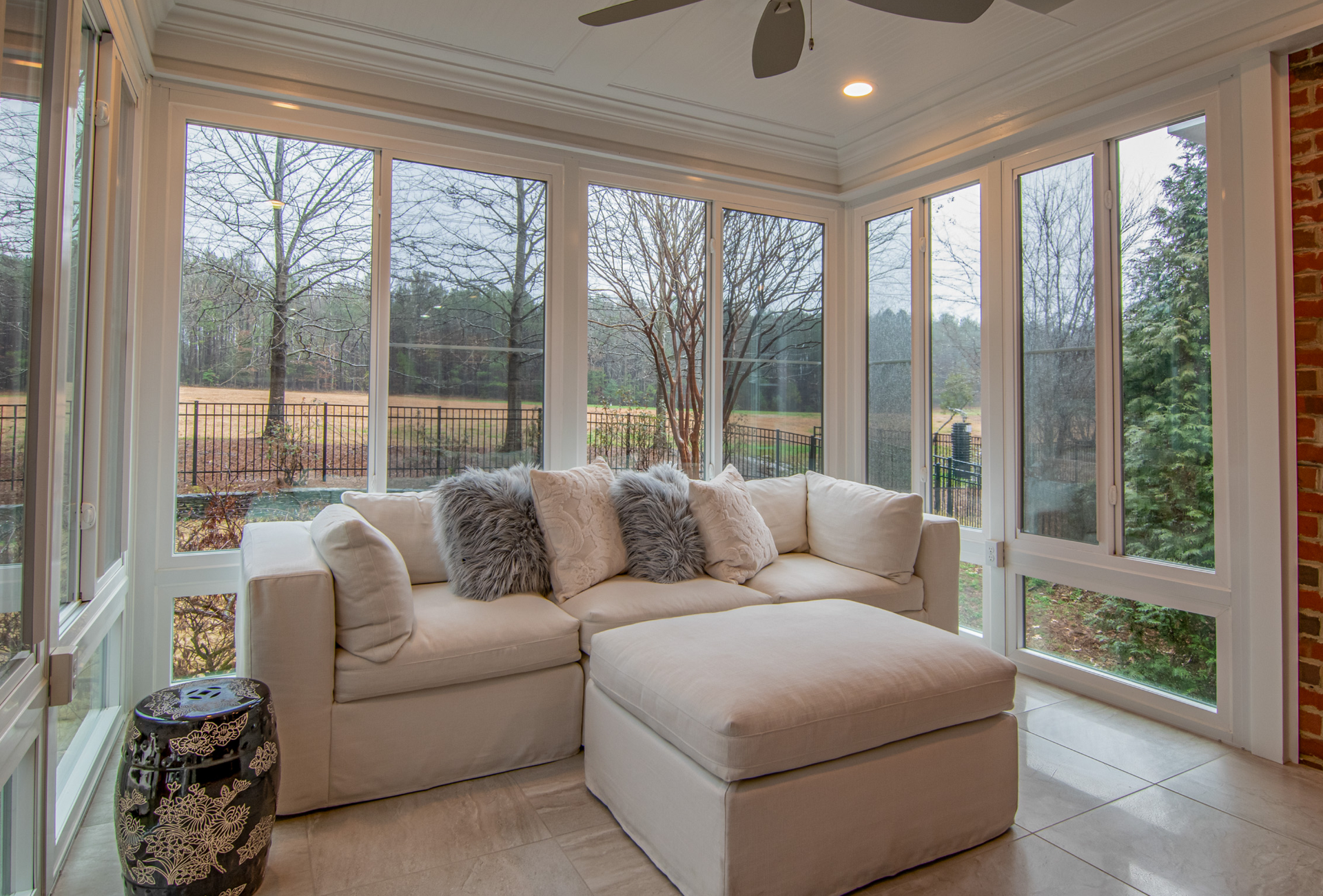 A close up of a window with a screen on it.