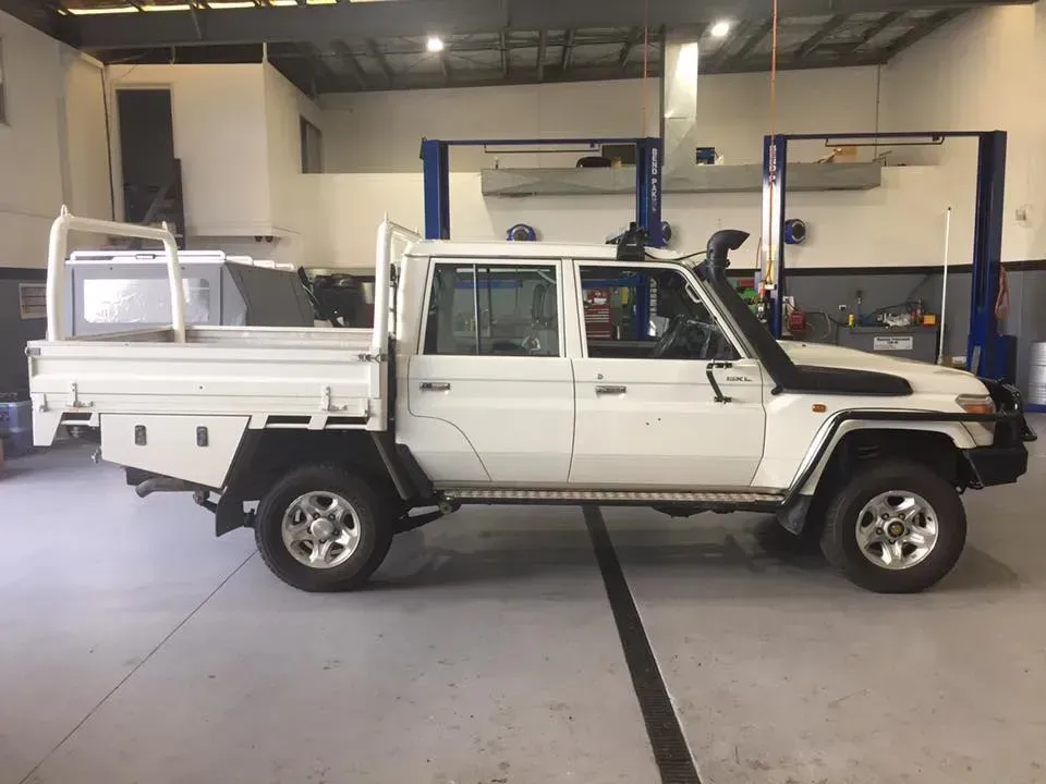 White pickup truck for a logbook service