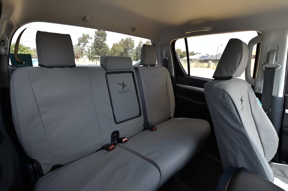 The Back Seat Of A Car With Gray Seat Covers — Browns Autobahn In Nambour, QLD