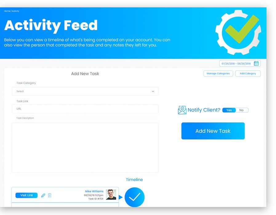 Activity feed dashboard