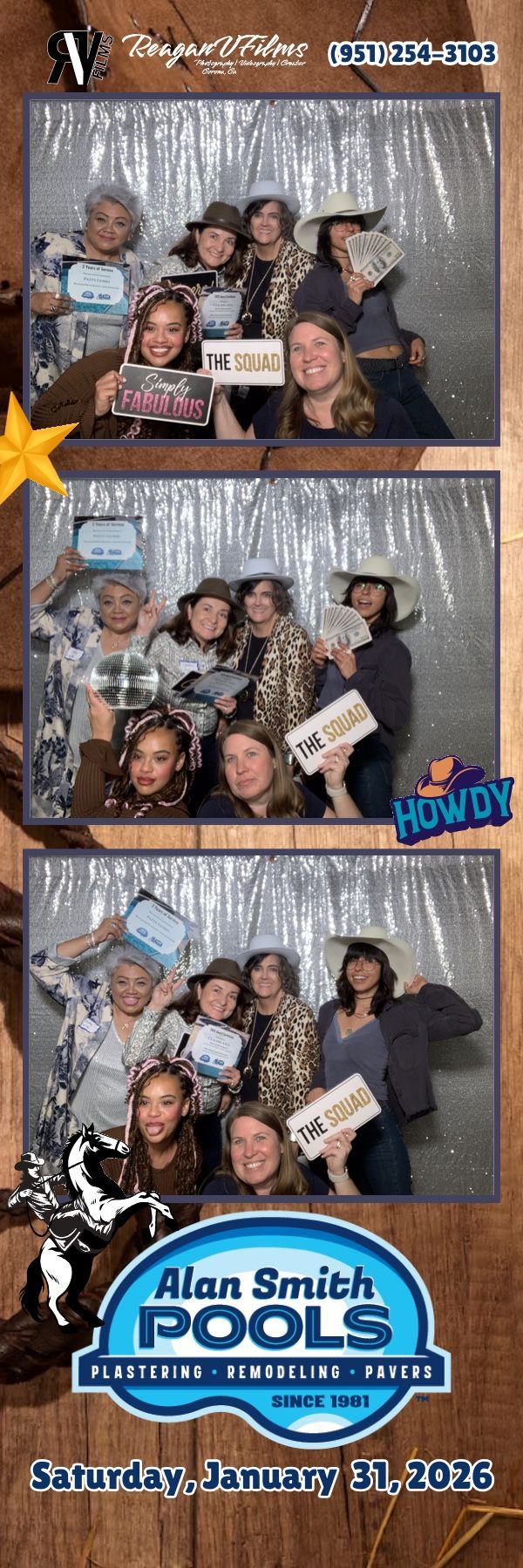 Photobooth strips from Corona Ranch Elementary Trunk or Treat with kids, jack-o'-lanterns, and a ghost. Date: October 24, 2025.