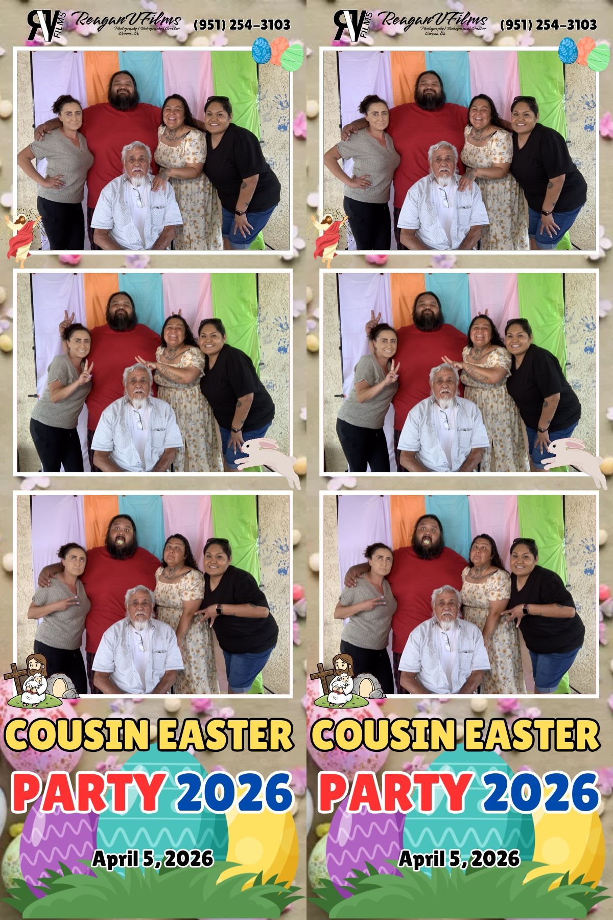 Photobooth strips from Corona Ranch Elementary Trunk or Treat with kids, jack-o'-lanterns, and a ghost. Date: October 24, 2025.