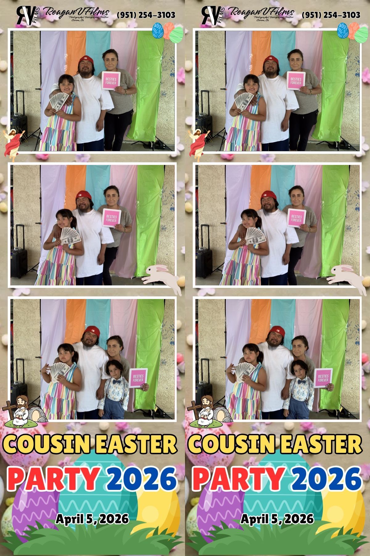 Photobooth strips from Corona Ranch Elementary Trunk or Treat with kids, jack-o'-lanterns, and a ghost. Date: October 24, 2025.