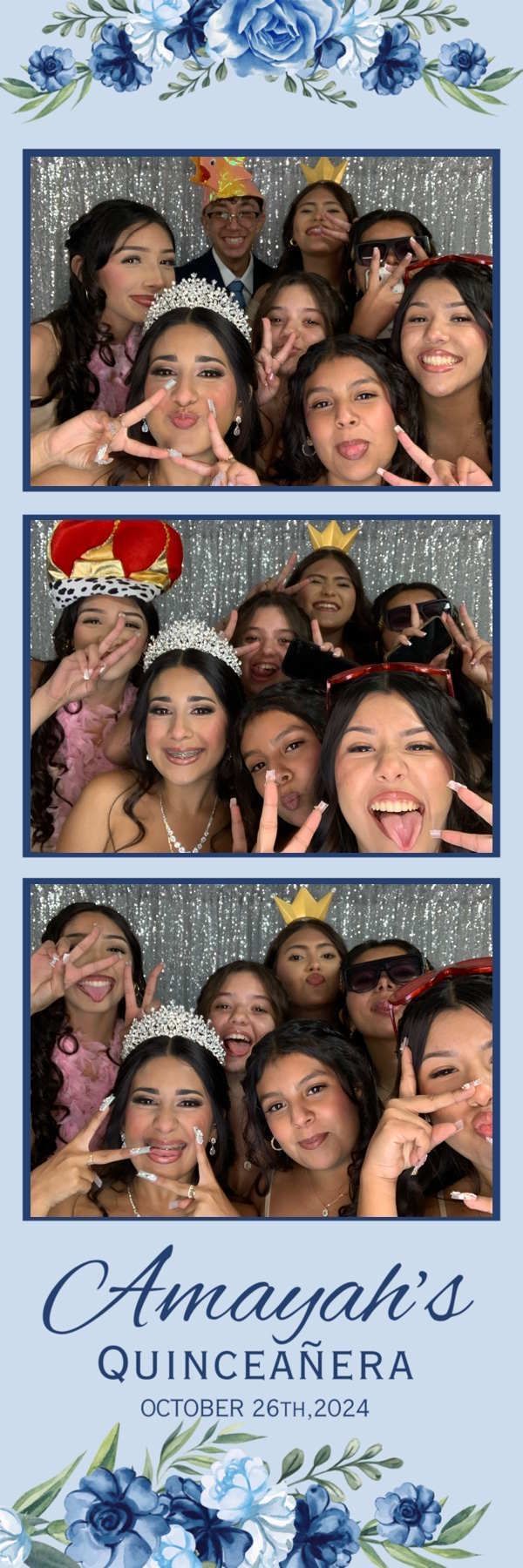 Photo booth strip. People posing, party theme, 