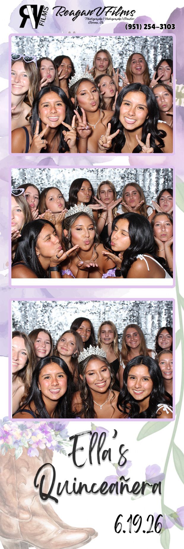 RVF Photo Booth celebrated Ella's Quinceañera on June 19, 2026 with our professional print photo boo