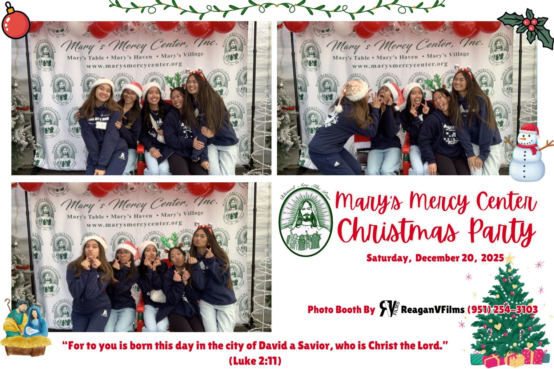 Photo booth collage: Danny Jorda's 70th birthday. Group poses with props in front of a gold backdrop.