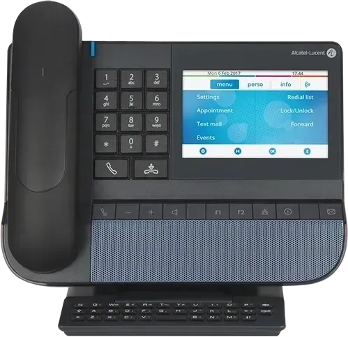 Black Voip Phone With Touchscreen Display, Keypad, and Speaker — INtelephony In Albury, NSW