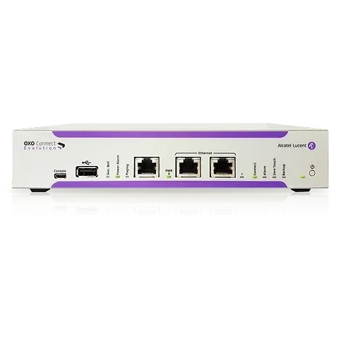 White Network Security Device With Purple Accents and Ethernet Ports — INtelephony In Albury, NSW