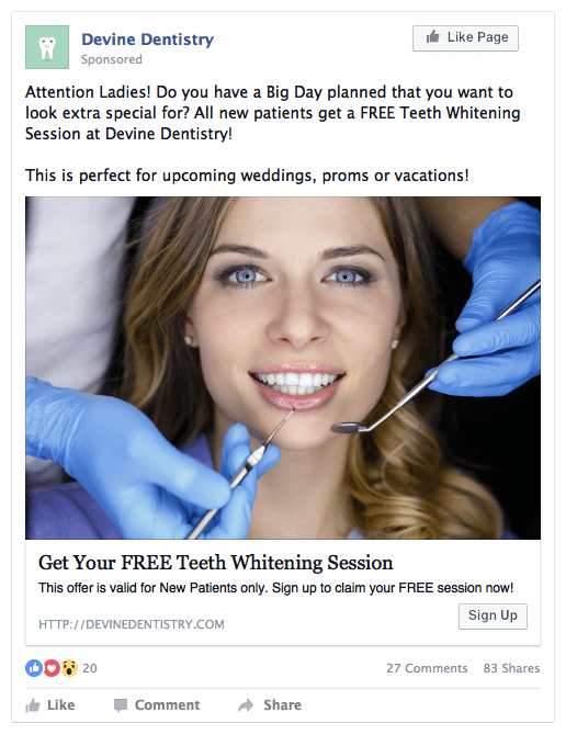 Dental Facebook Ad | Manteca, CA | Legacy Local Impact