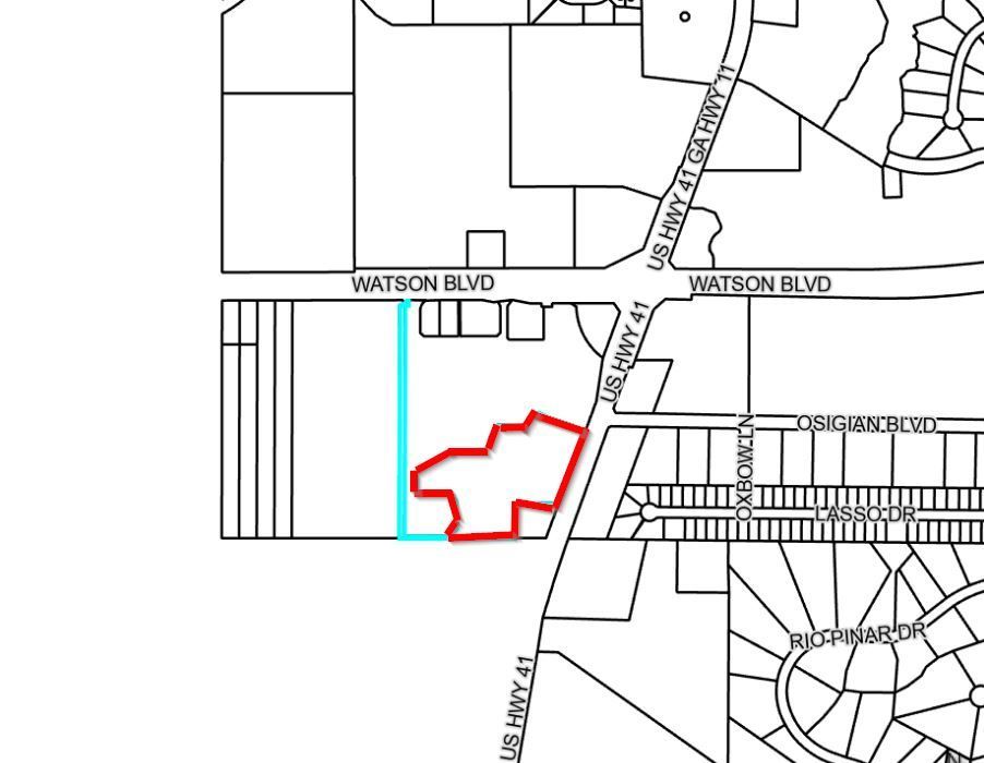 A black and white map of a residential area