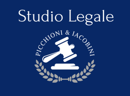 studio legale picchioni & jacobini logo on a blue background