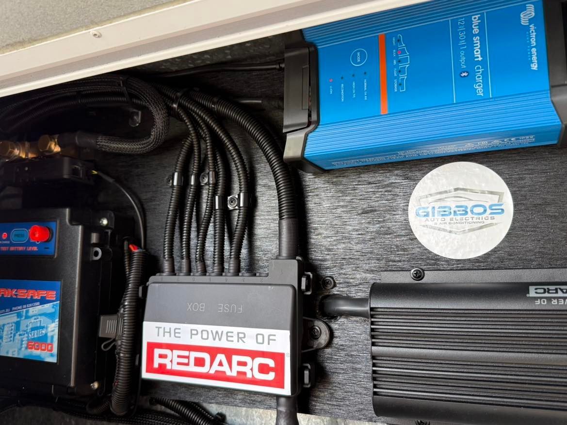 Electrical Components in a Recreational Vehicle — Gibbo's Auto Electrics & Air Conditioning Services in Newcastle, NSW